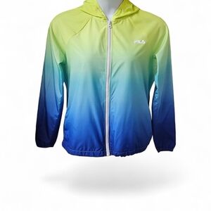 FILA SPORT Women's new florescent green & blue light weight Jacket M/L